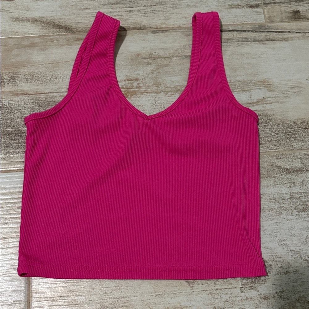 SHEIN Pink Ribbed Crop Top